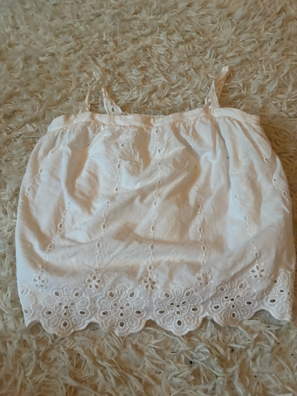 White Eyelet Camisole Tank Top
